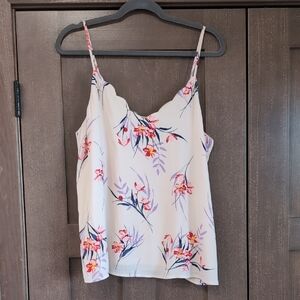 Floral Print Cream Camisole Top